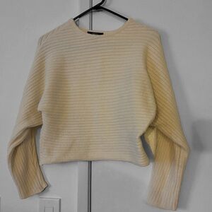 Cream Knitted Cropped Sweater
